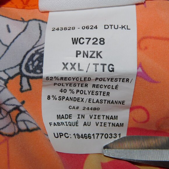 Peanuts Charlie Brown Snoopy Woodstock Orange Halloween Women 2XL Scrub Top - Picture 2 of 9